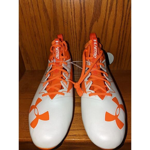 Under Armour Nitro Low Top Football Shoes‎ White/Orange Men\'s Size 15 NWOB main image 5